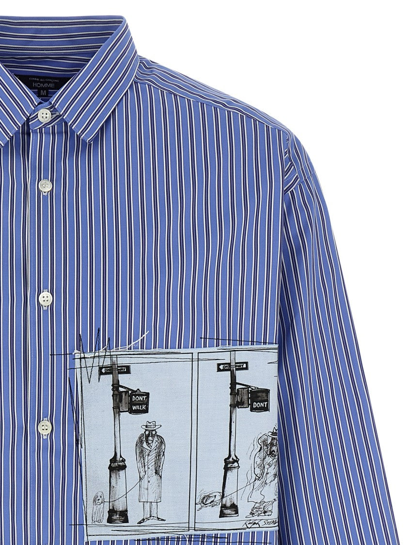 Comme Des Garçons Patch Striped Shirt