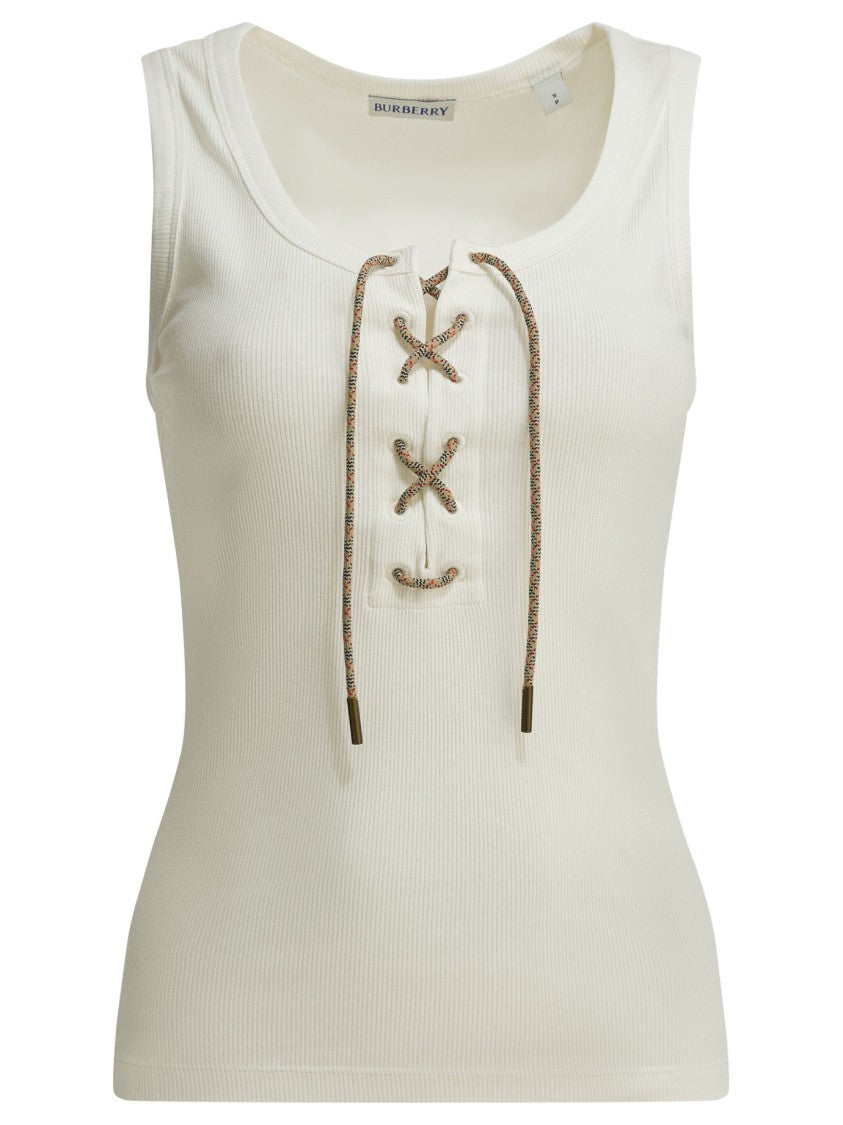 Burberry Scoop Neck Ribbed Top