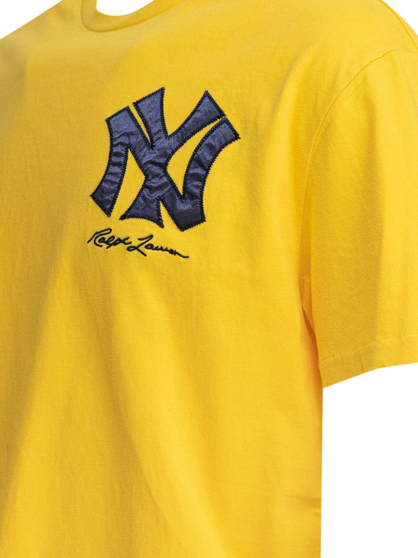 Polo Ralph Lauren Relaxed Fit Yellow Yankees T-Shirt With Embroidered Logo