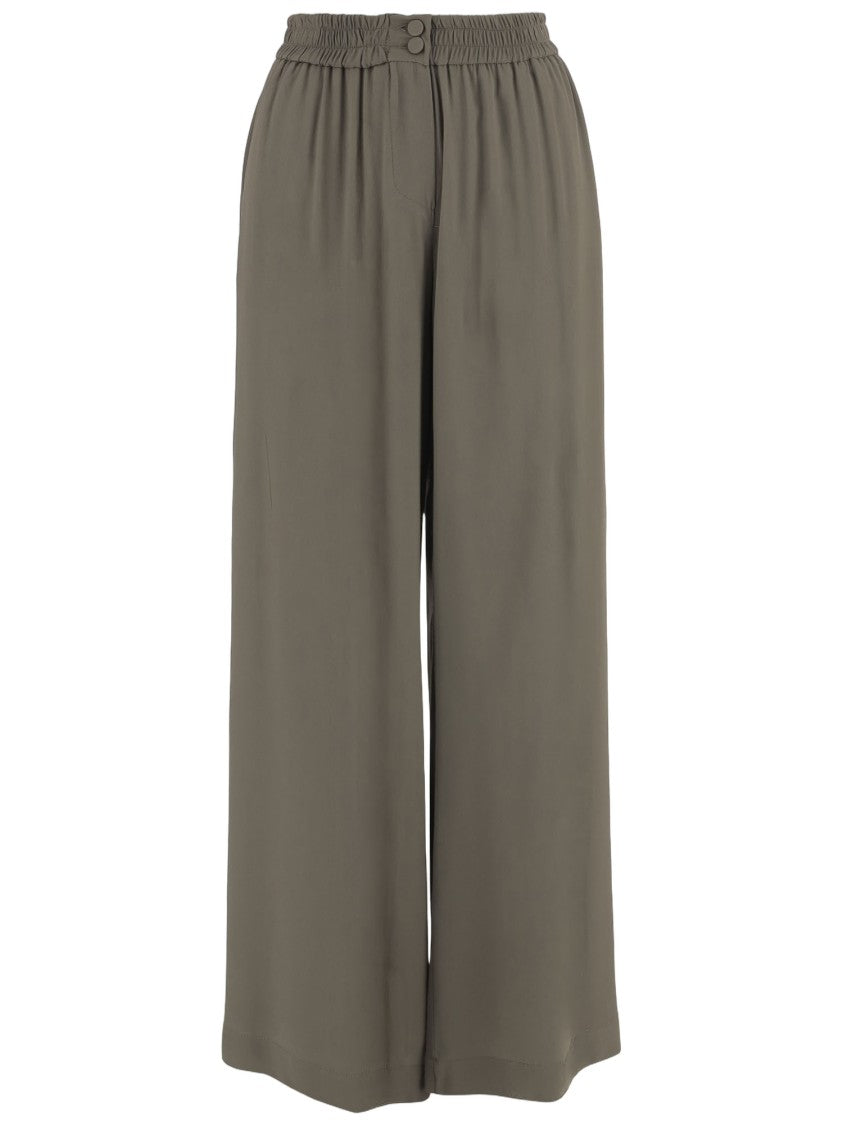 F.It Military Green Wide-Leg Trousers