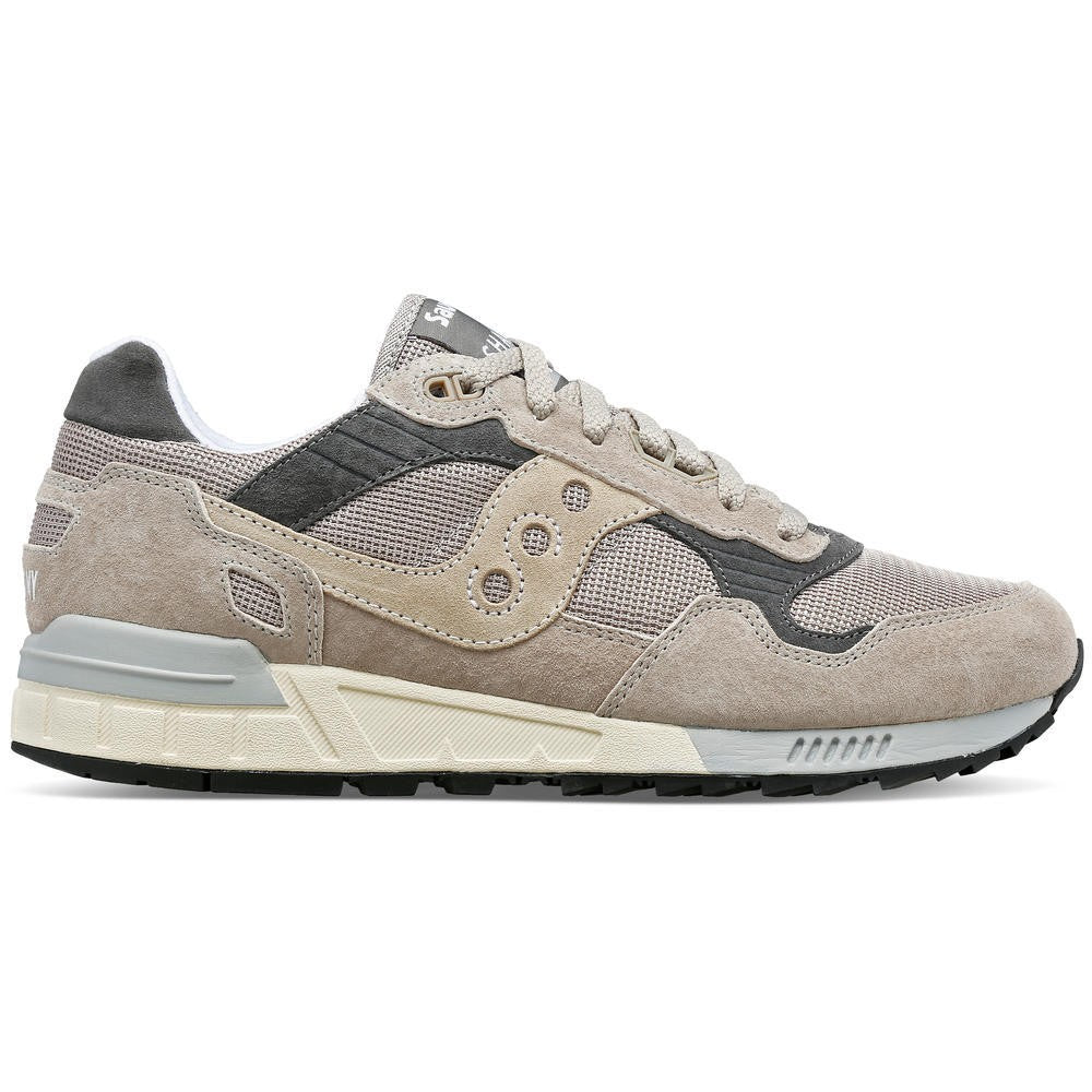 Saucony Beige Suede And Mesh Sneakers With Cushioned Sole