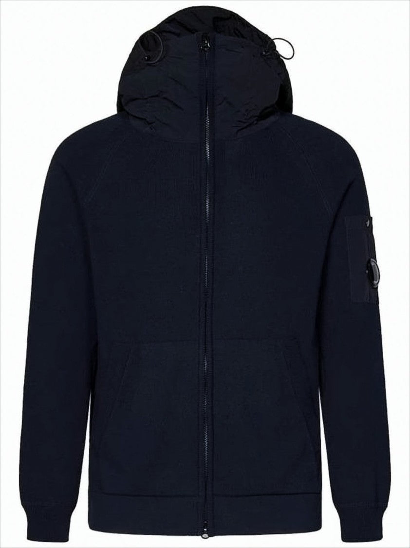 C.P. Company Full-Zip Jacket With Textured Fabric And Lens Detail