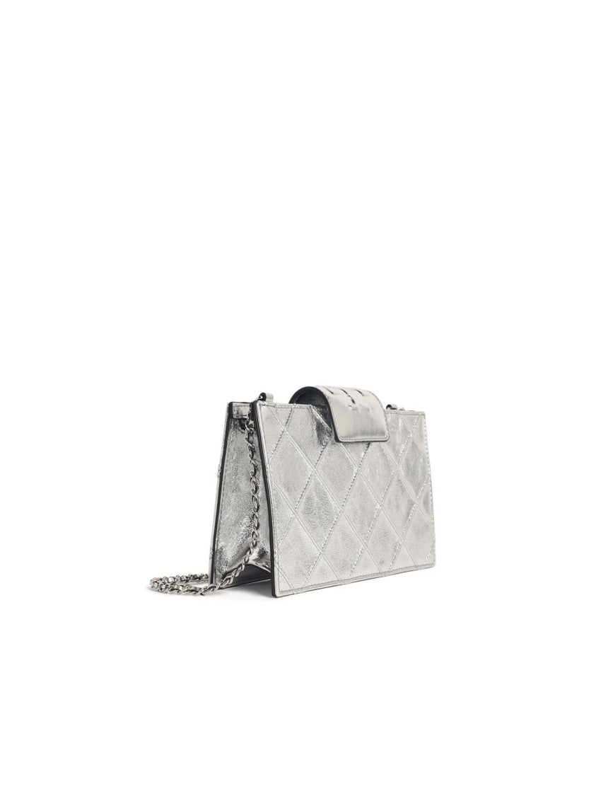 Tory Burch Silver Leather Crossbody Bag