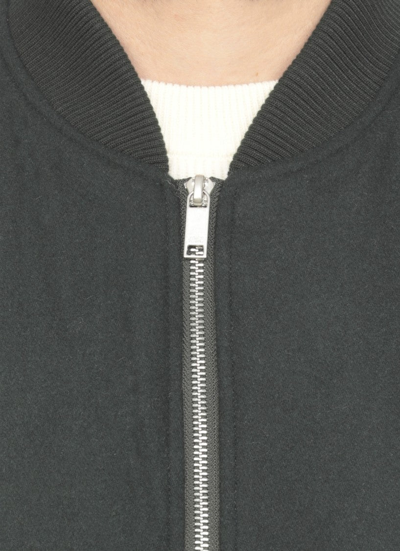 Autry Crewneck Wool Blend Vest With Logo Patch