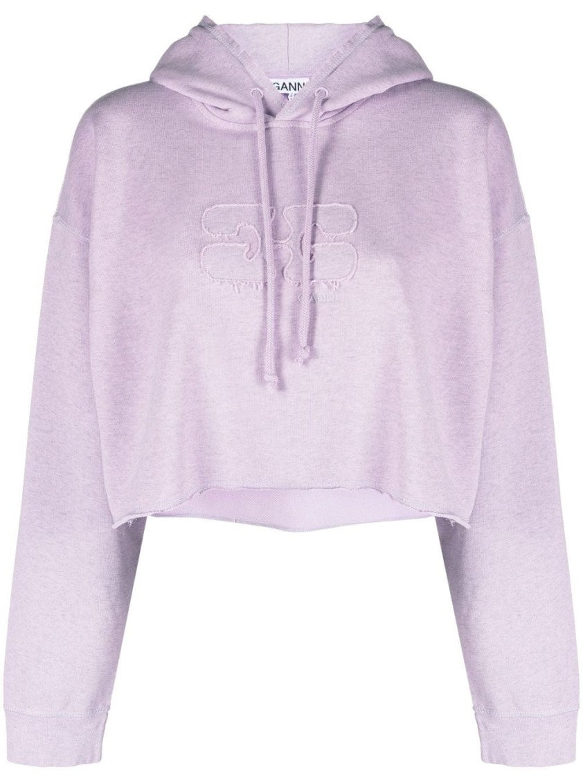 Ganni Isoli Cropped Oversized Hoodie