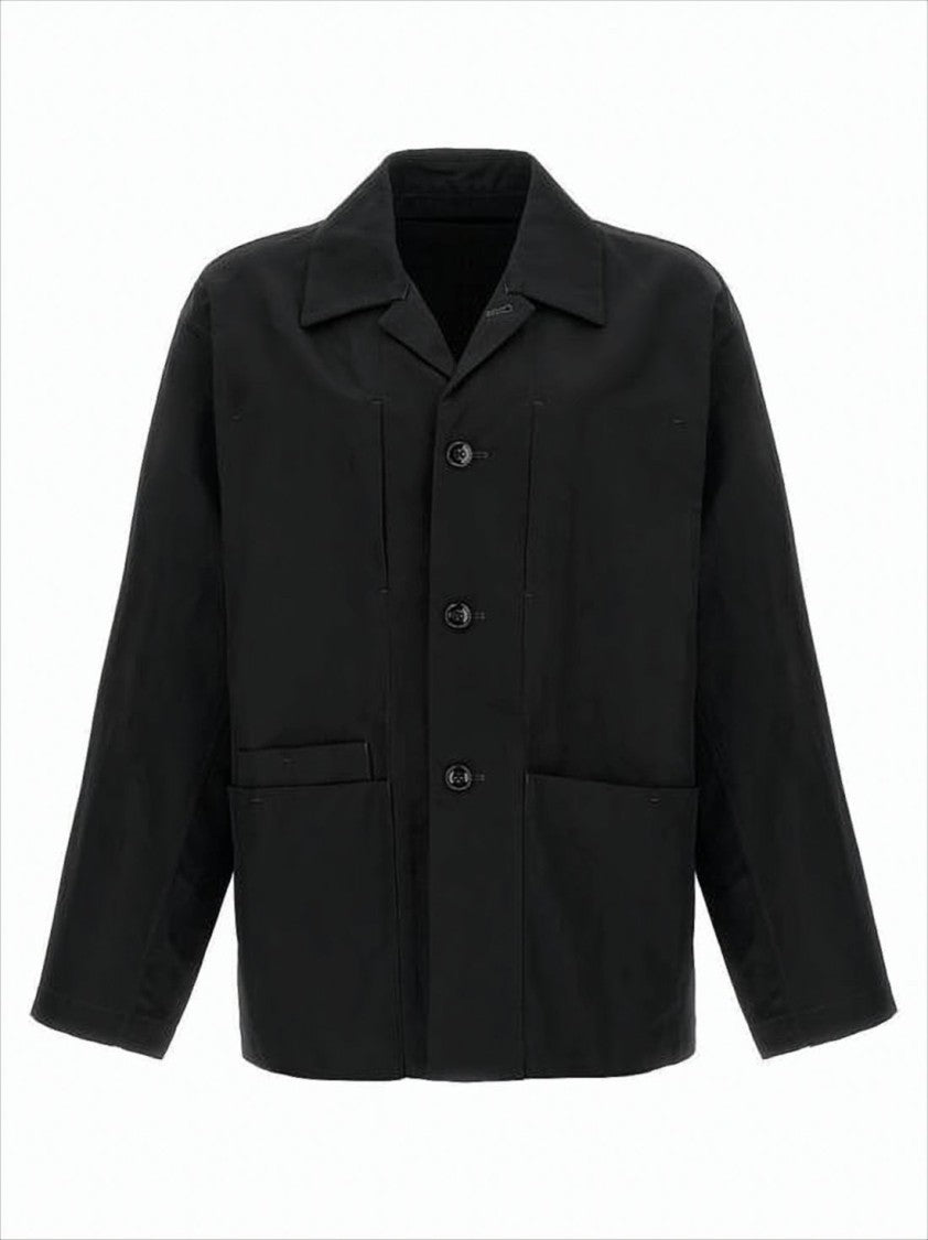 Lemaire Boxy Black Jacket With Classic Collar