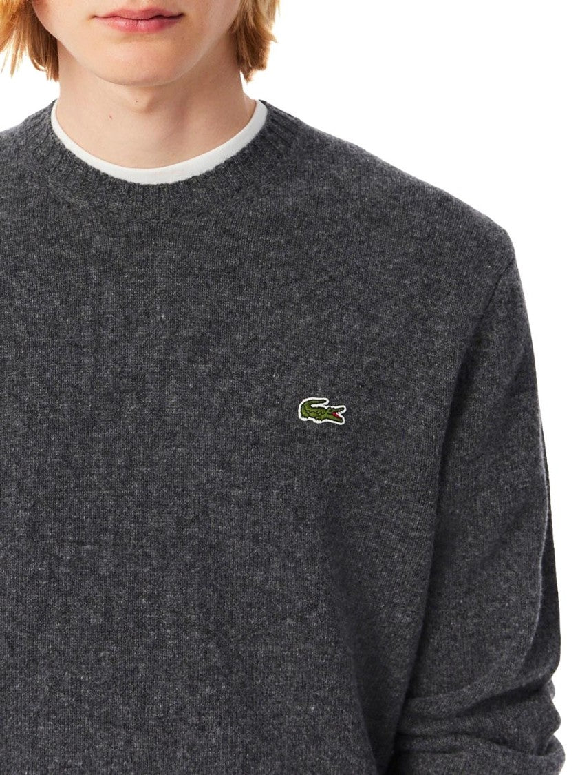 Lacoste Refined Carded Wool Blend Crew Neck Sweater