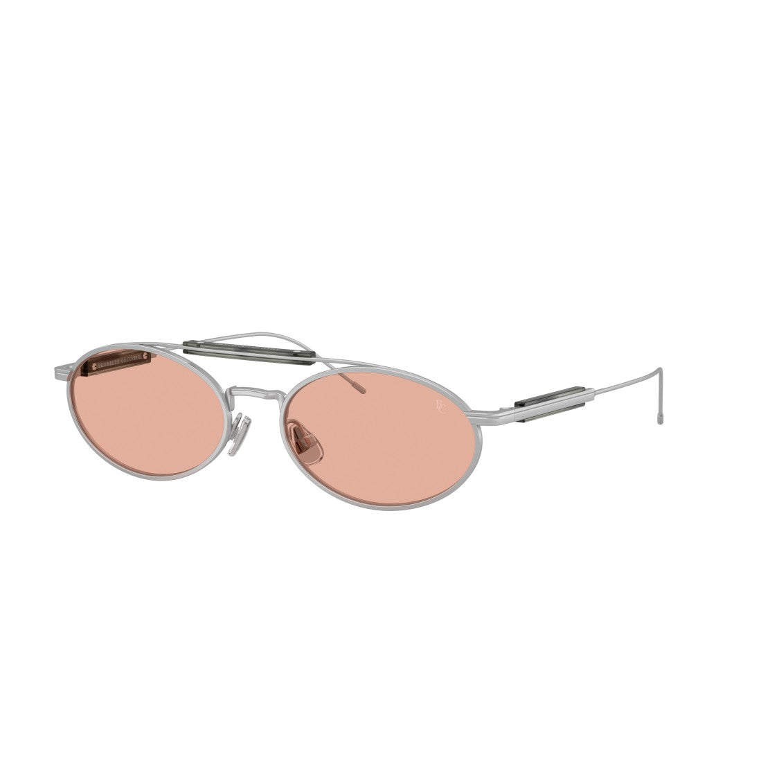Brunello Cucinelli 0Bc2013st Oval Titanium Frame Sunglasses With Pink Tinted Lenses