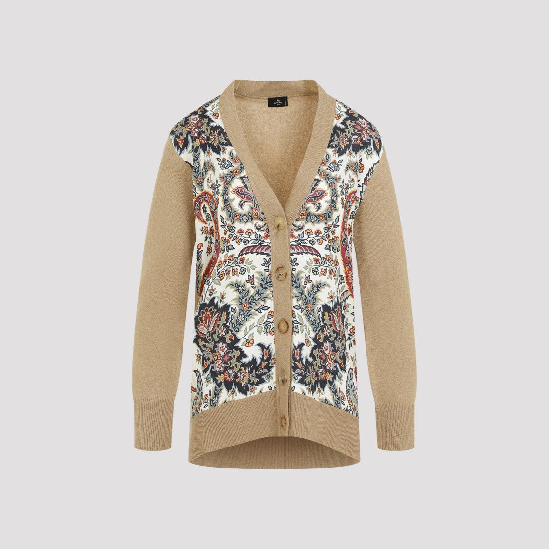 Etro Paisley Camel Wool Cardigan