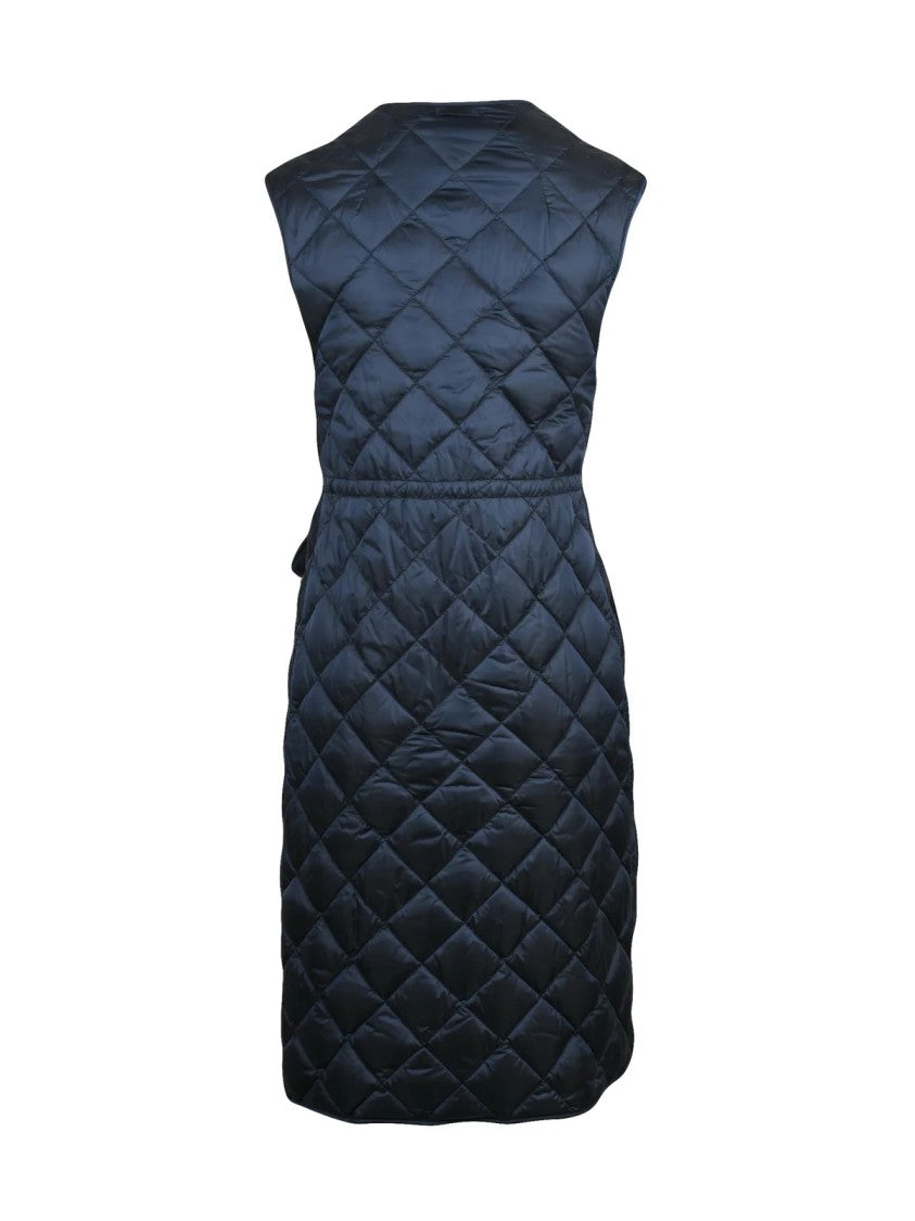 Max Mara Quilted Down Vest With Wrap-Style Front And Belted Waist