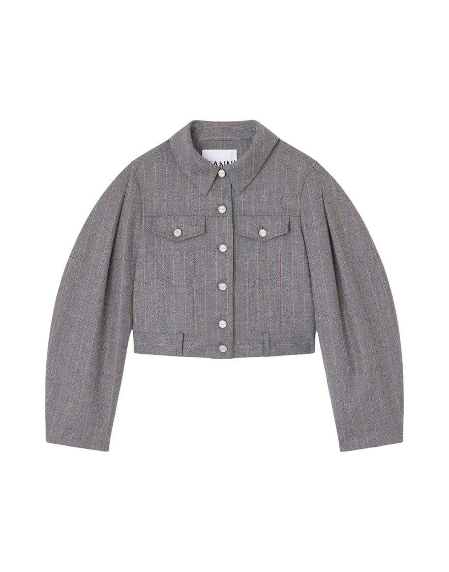 Ganni Brushed Wool Stripe Jacket