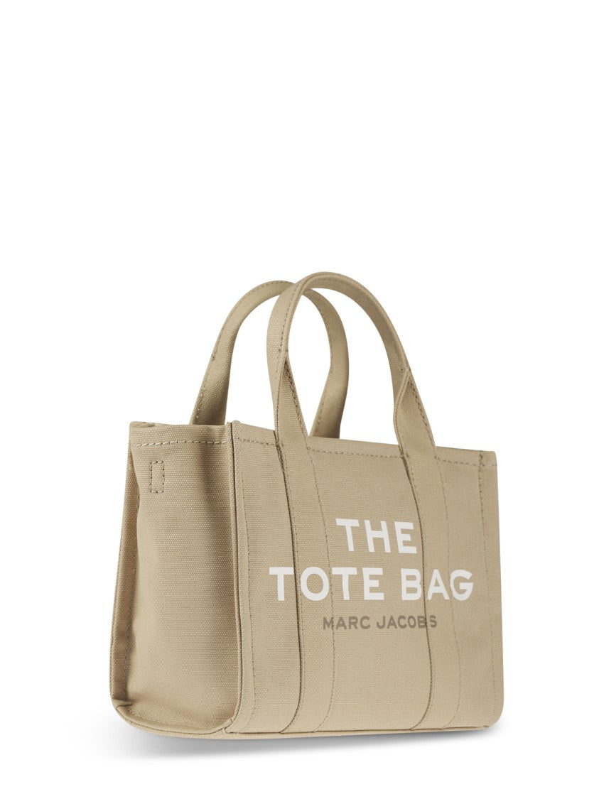 Marc Jacobs Structured Beige Tote Bag With Dual Handles And Bold Lettering
