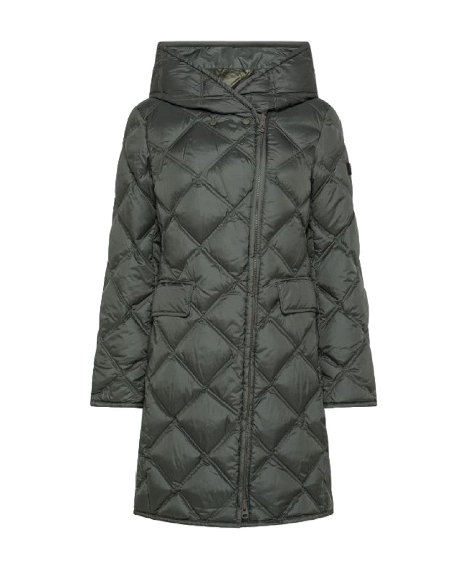 Peuterey Long Down Jacket Diamond Quilting Hood
