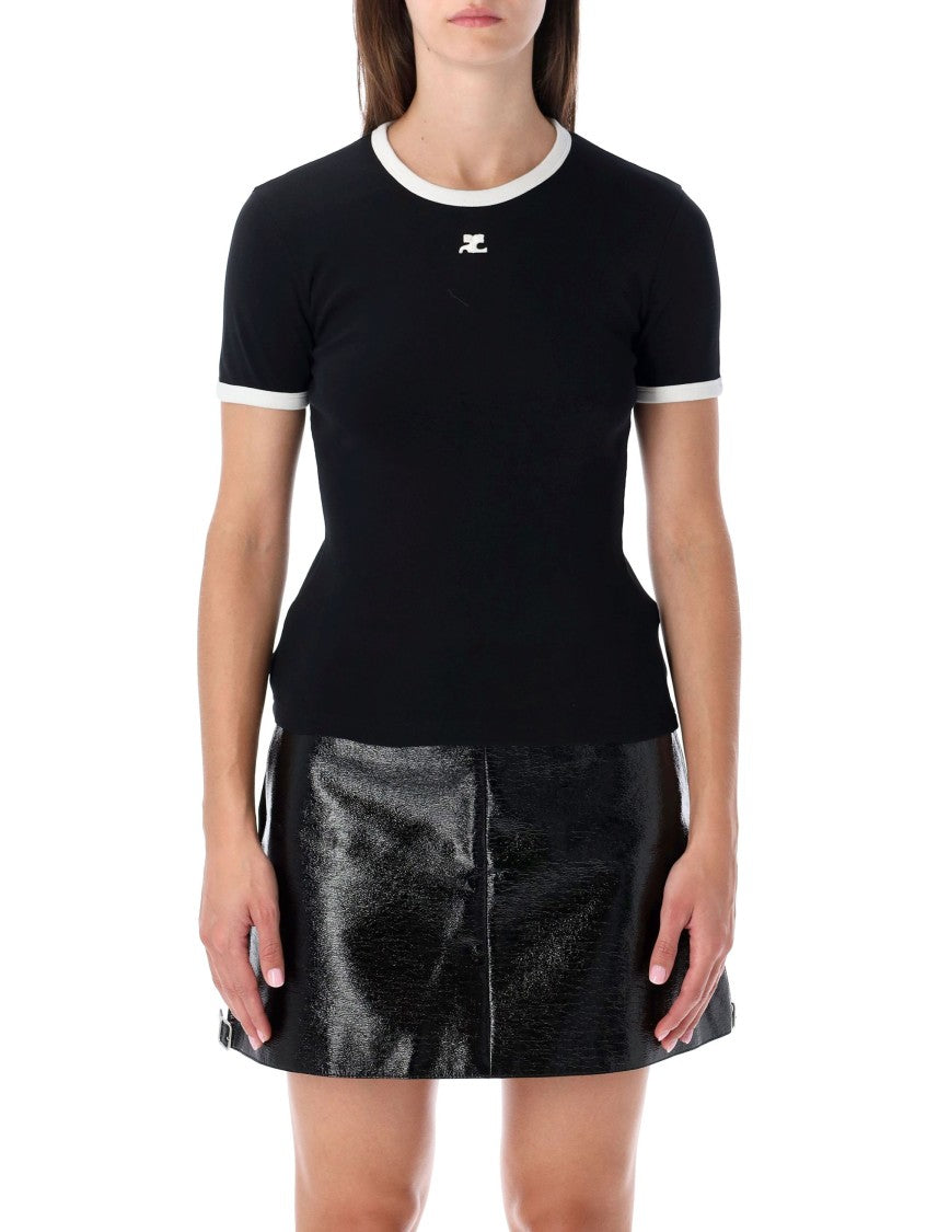 Courrèges Contrast Cotton T-Shirt