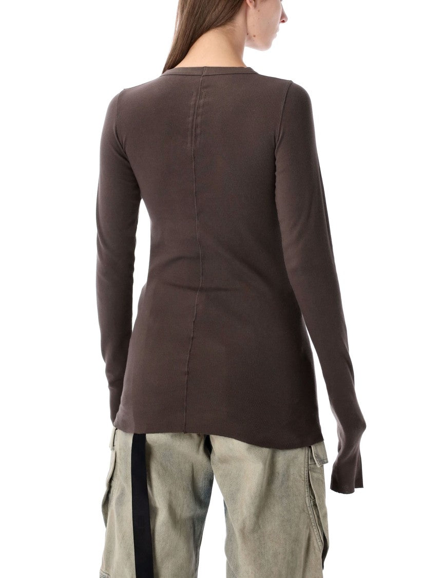 Drkshdw By Rick Owens Fitted Long-Sleeve Top With Ribbed Texture