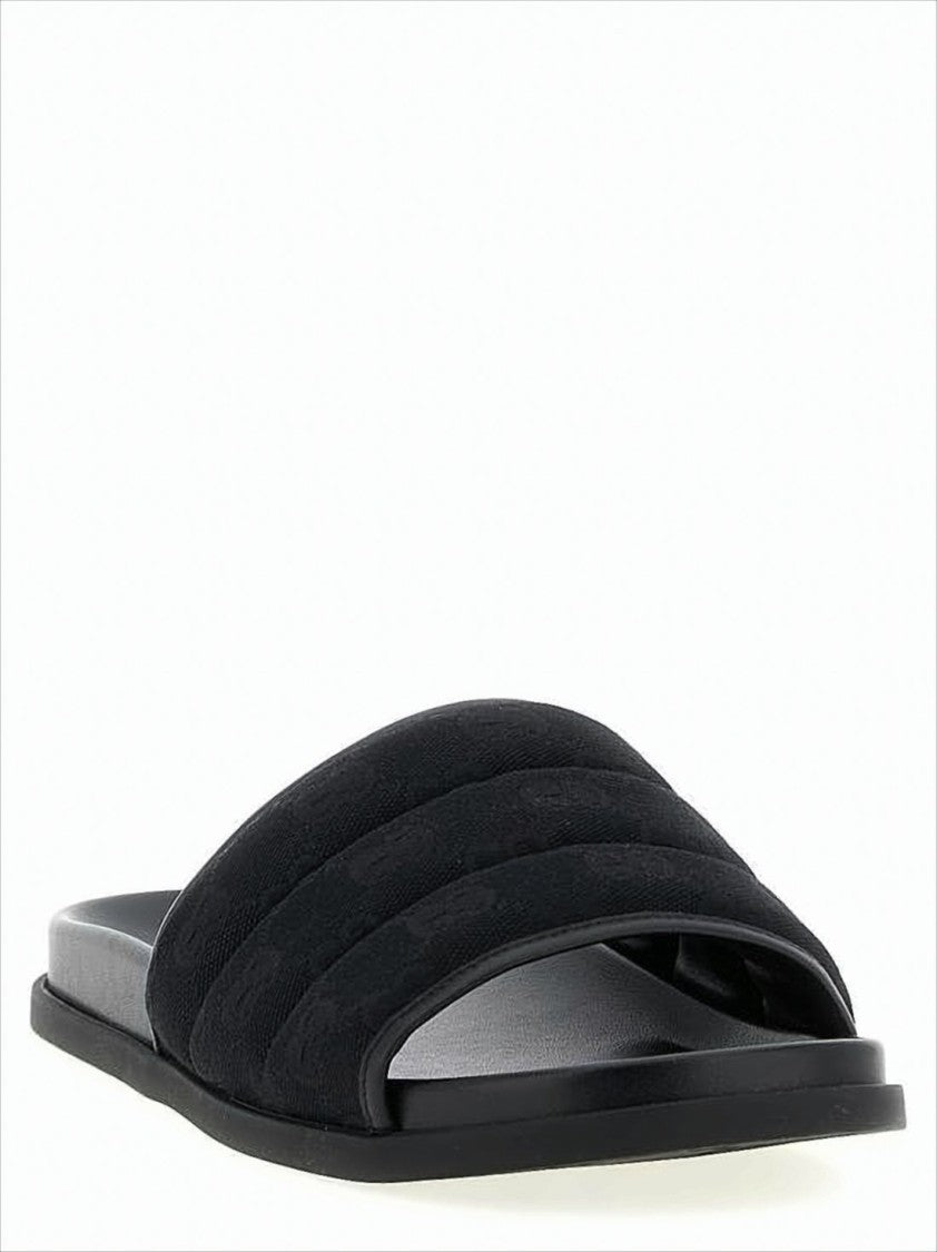 Gucci Gg Canvas Slide Sandal With Padded Quilted Upper