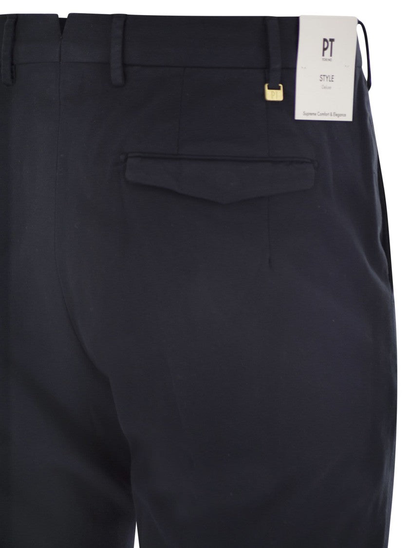 Pt Torino Master - Cotton And Cashmere Trousers
