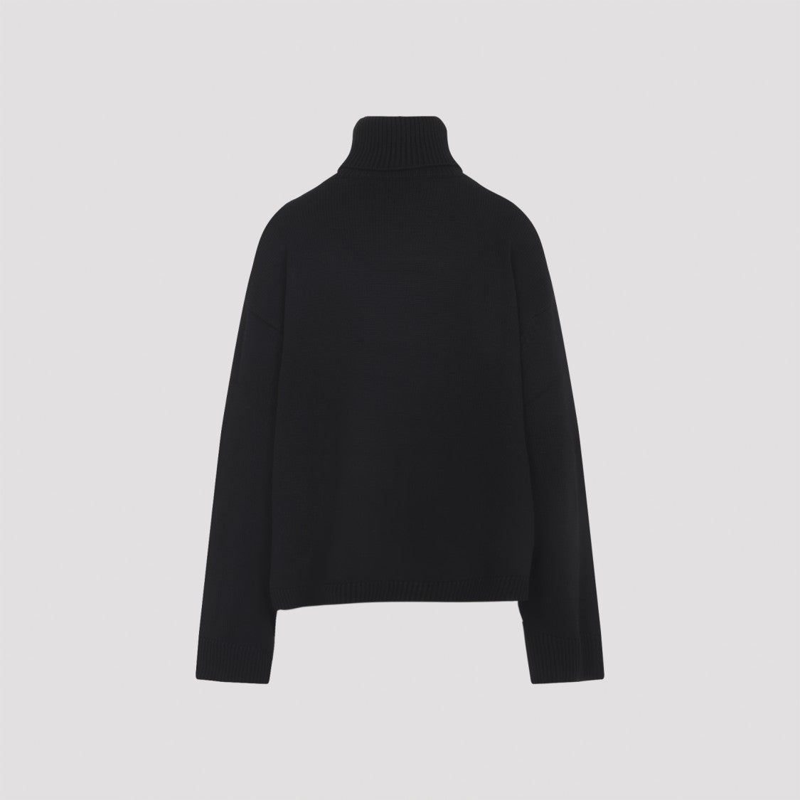 The Frankie Shop Black Wool Rhea Trapeze Turtleneck Pullover