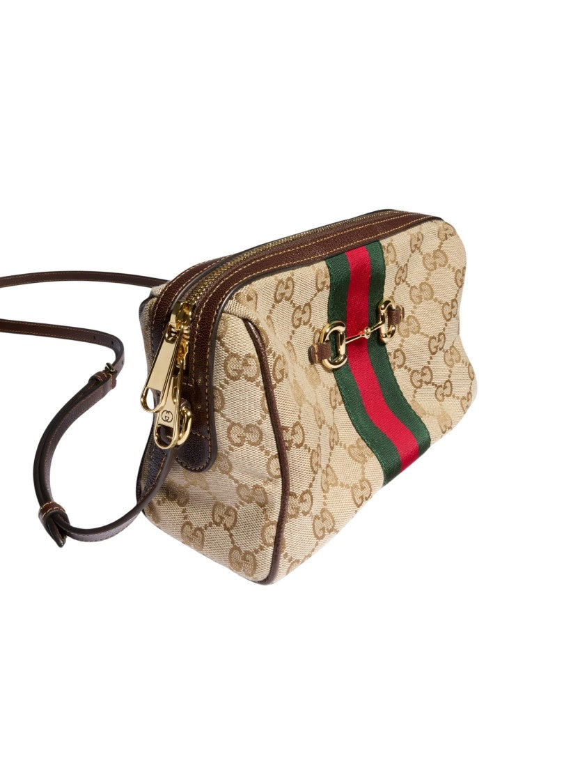Gucci Sand Gg Canvas Horsebit Camera Bag