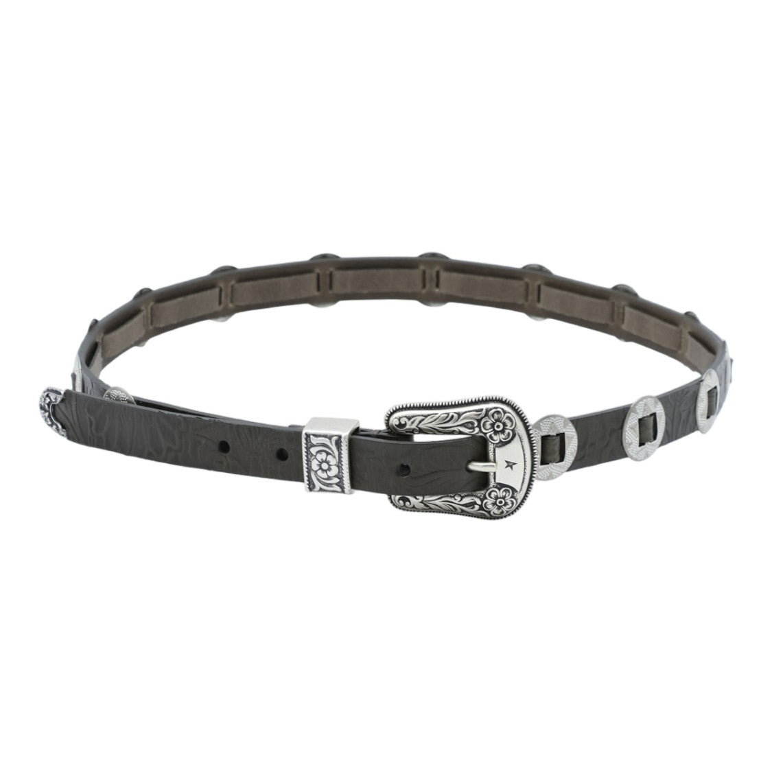 Golden Goose Black Textured Silver-Buckle Belt