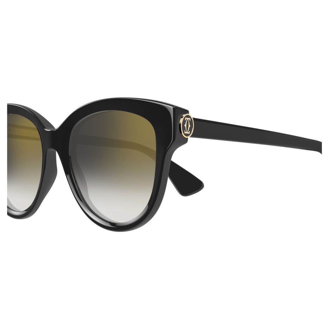 Cartier Ct0506s Glossy Black Cat-Eye Sunglasses
