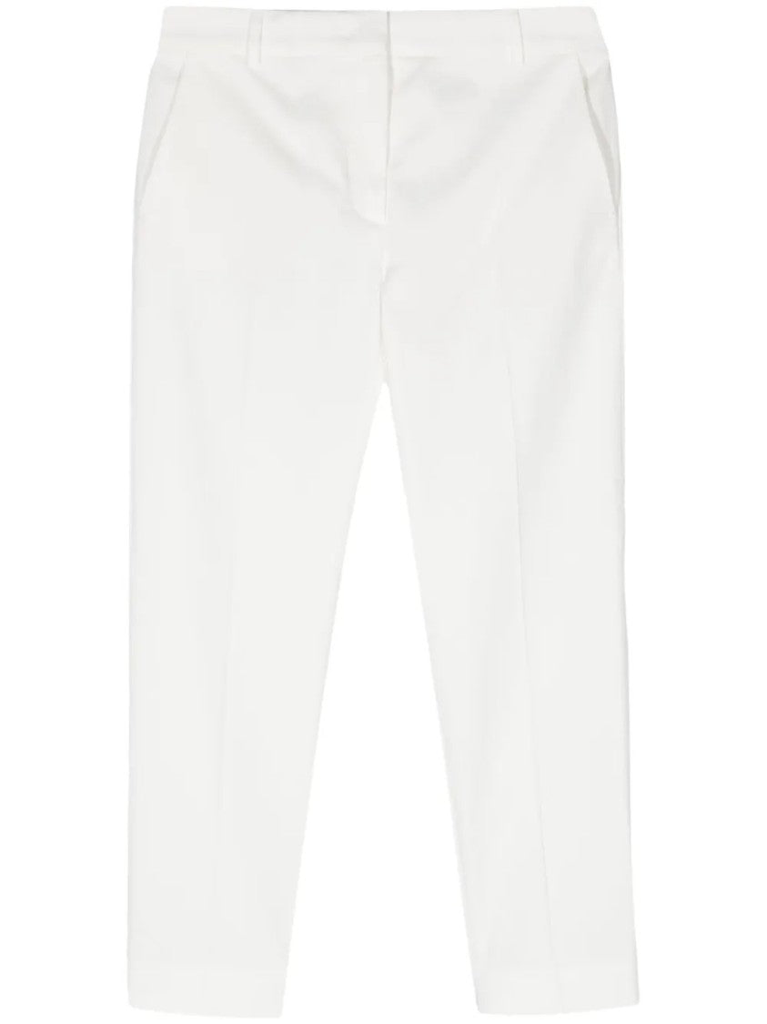 Max Mara Cropped Tailored White Pants