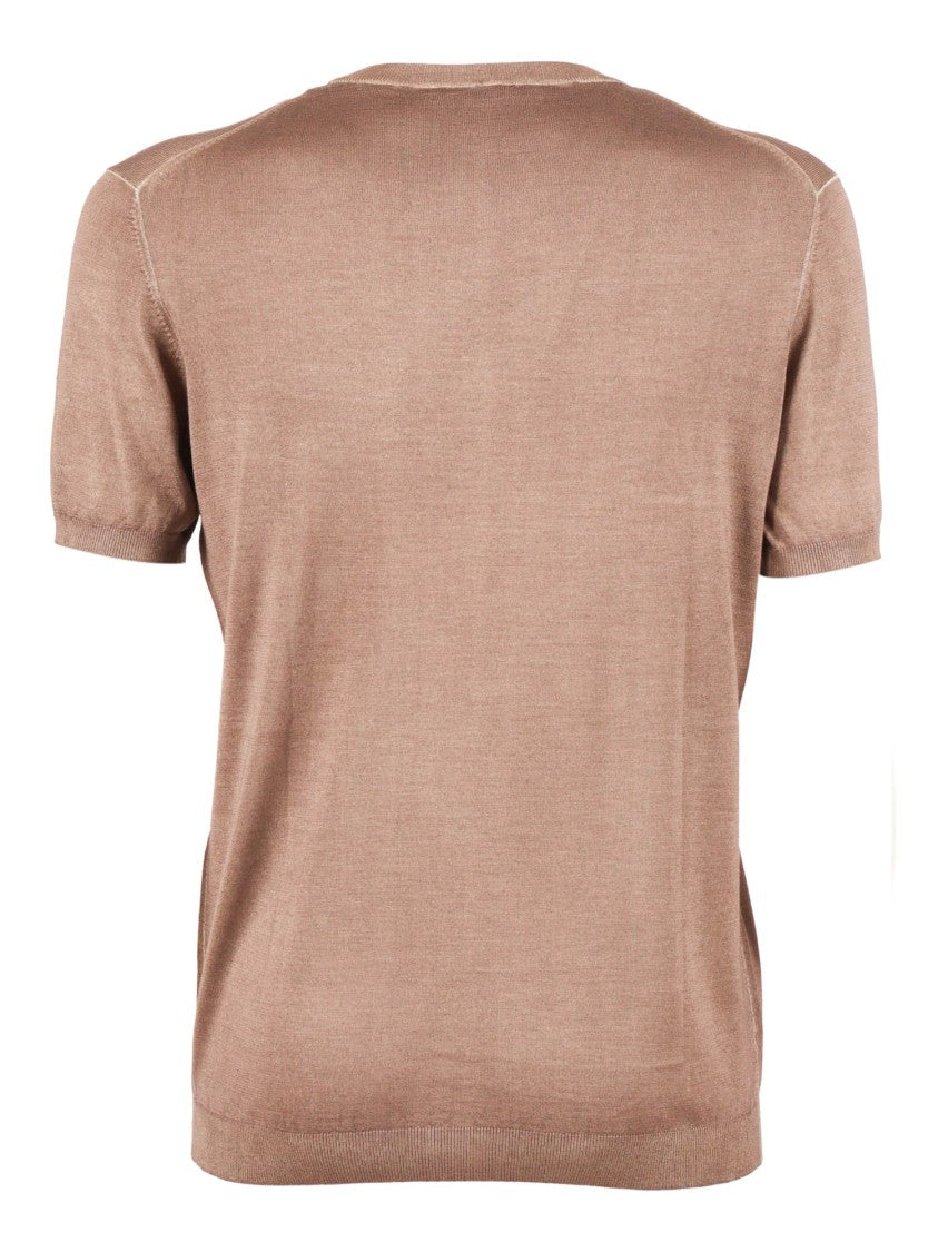 Brando-Lubiam Brown Silk Cashmere Knit Top