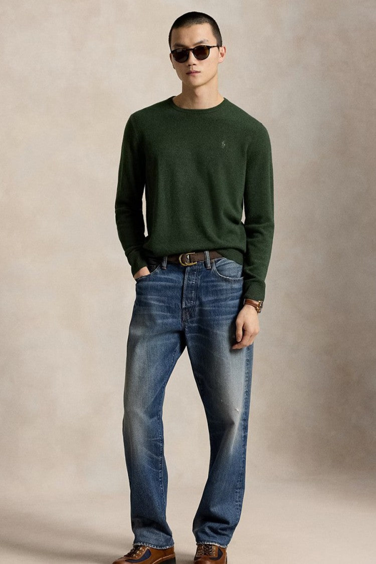 Polo Ralph Lauren Dark Green Heathered Crew-Neck Sweater