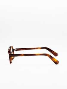 Moli@Limo Square Brown Acetate Optical Frames With Glossy Finish