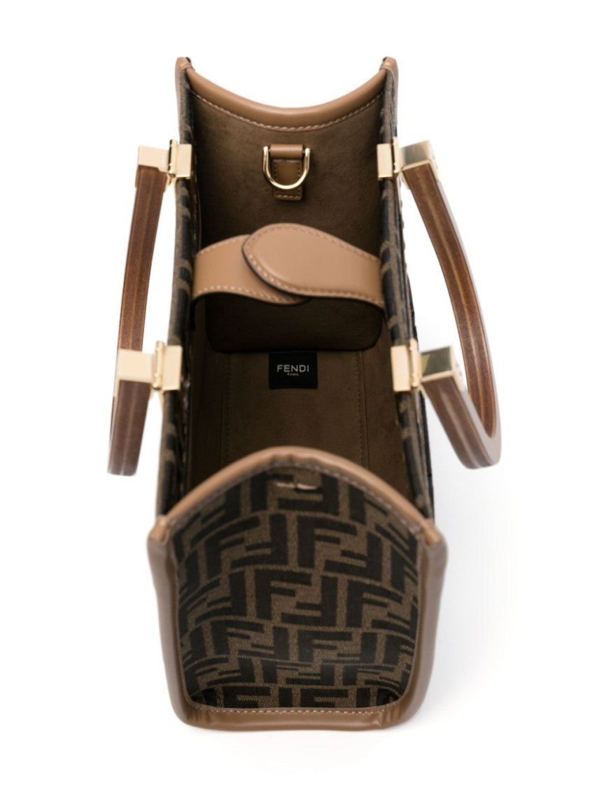 Fendi Structured Monogram Tote Bag With Gold-Tone Accents