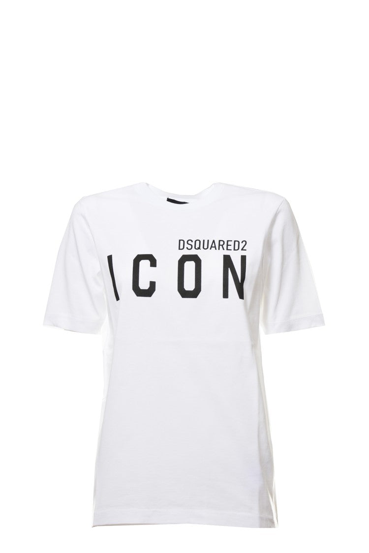 Dsquared2 White Cotton Icon T-Shirt With Print
