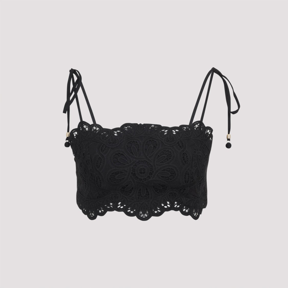 Zimmermann Black Top With Intricate Lace Detailing