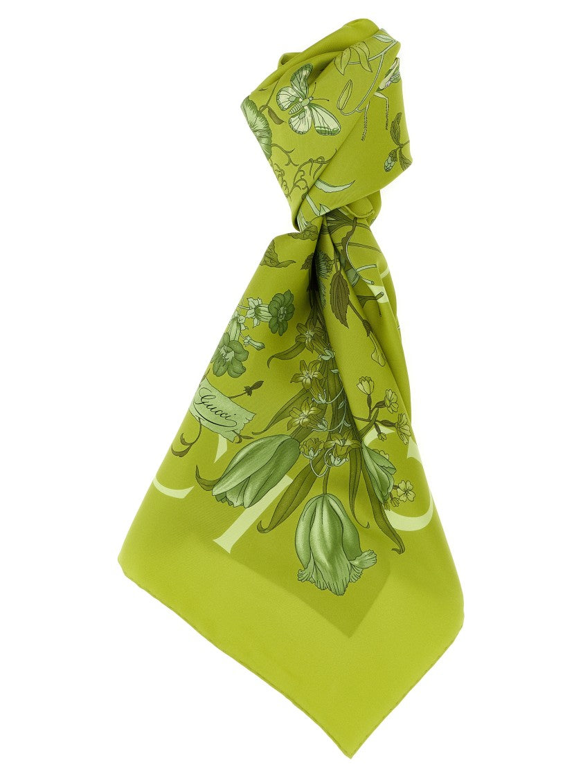 Gucci Flora' Square Silk Twill Scarf