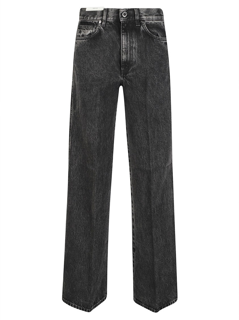Pt Torino Cindy Mid-Rise Textured Straight-Leg Jeans