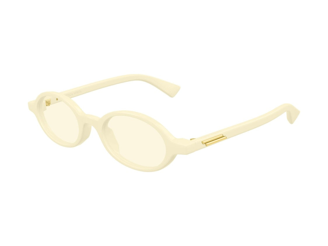 Bottega Veneta Gold Bv1388s Glossy Acetate Round Sunglasses