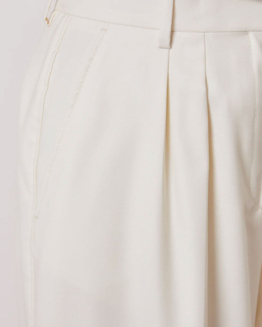 Officine Generale High-Waisted Wide Leg Pants With Double Pleats