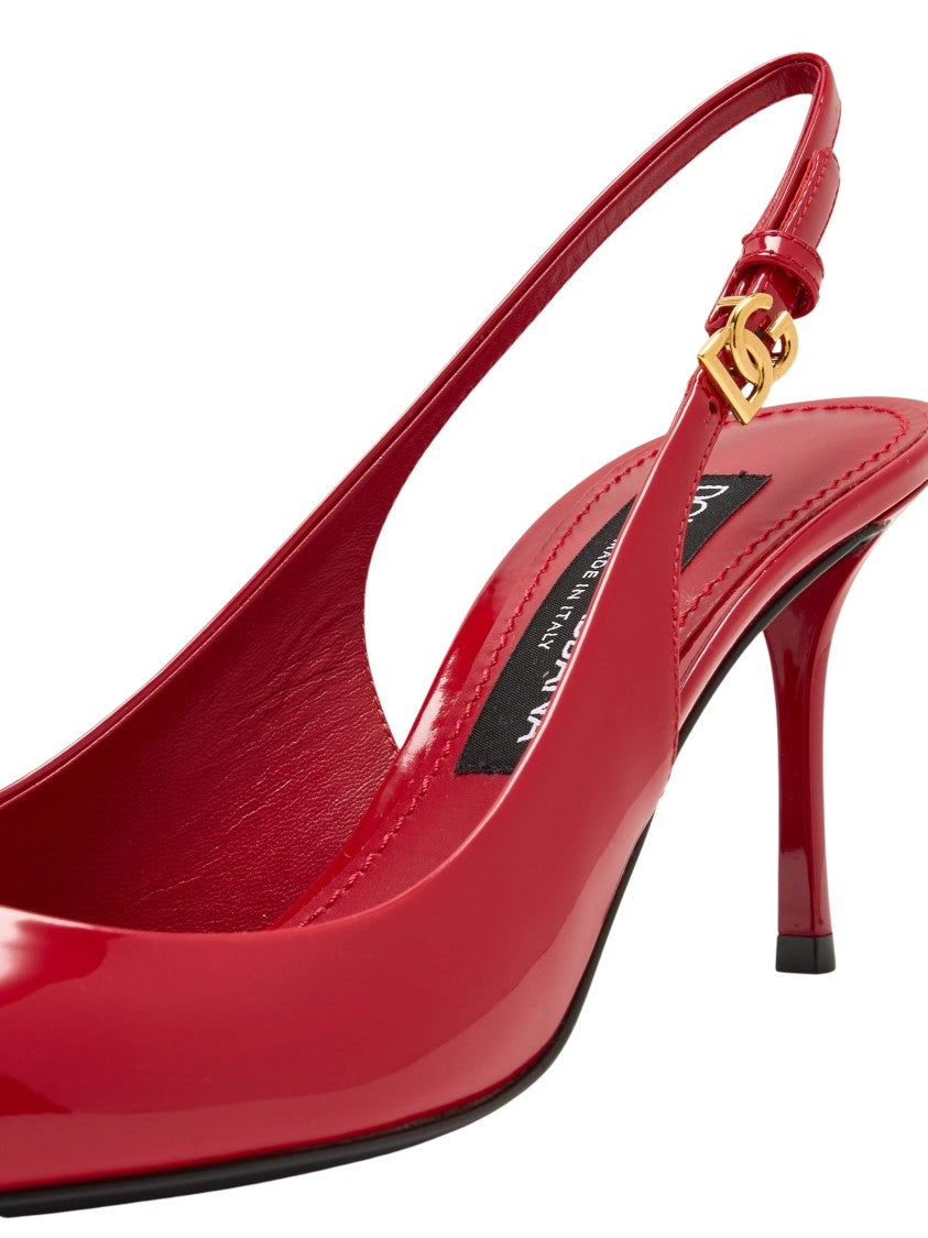 Dolce & Gabbana Glossy Red Patent Leather Slingback Pumps