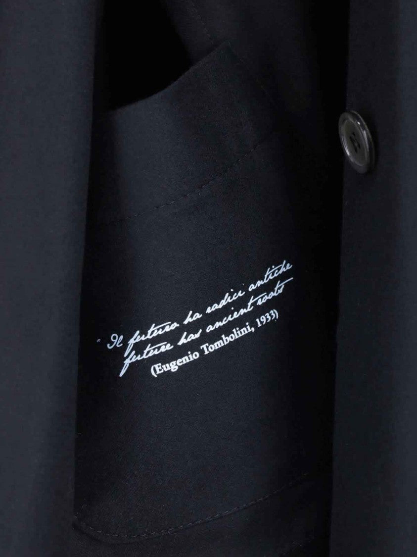 Tombolini Black Virgin Wool Double-Breasted Suit