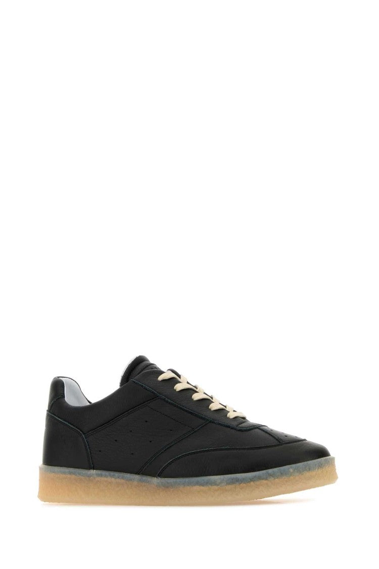 Mm6 By Maison Margiela Black Leather Sneakers