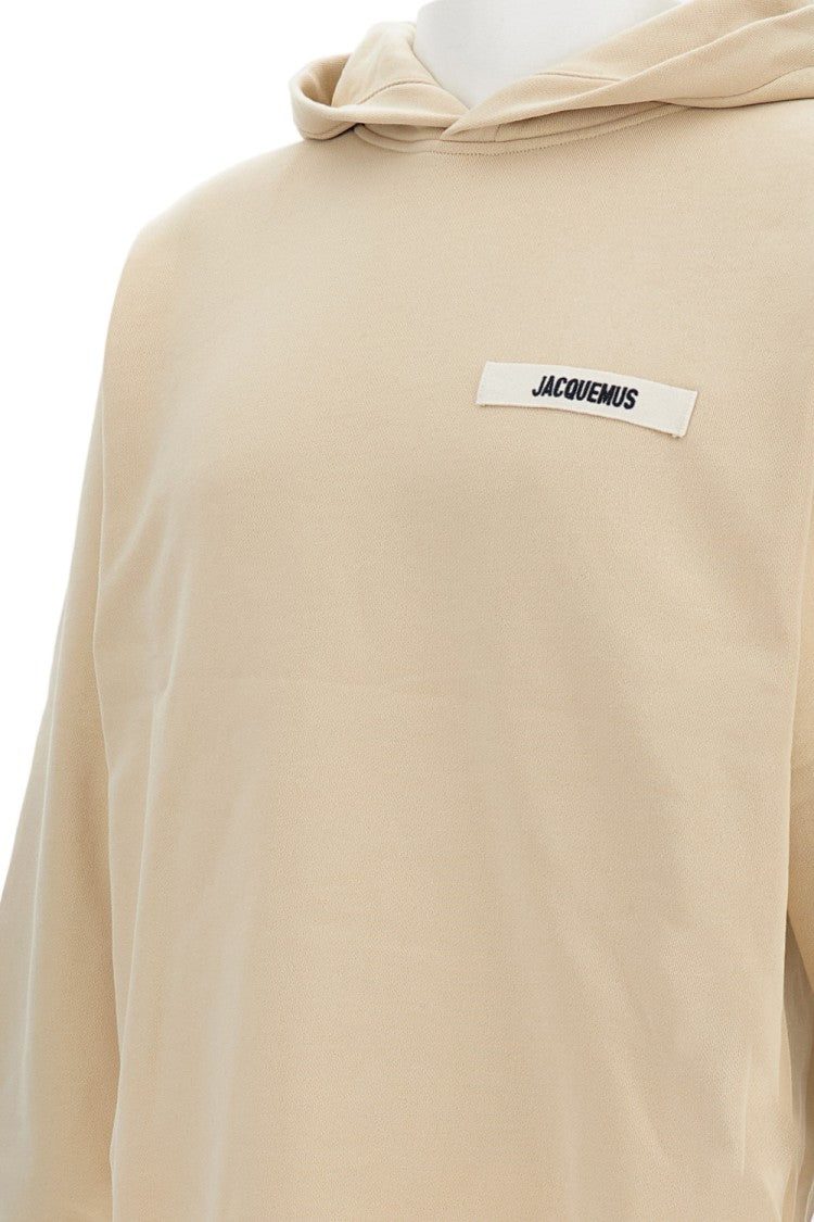 Jacquemus Beige Gros Grain Logo Cotton Hoodie