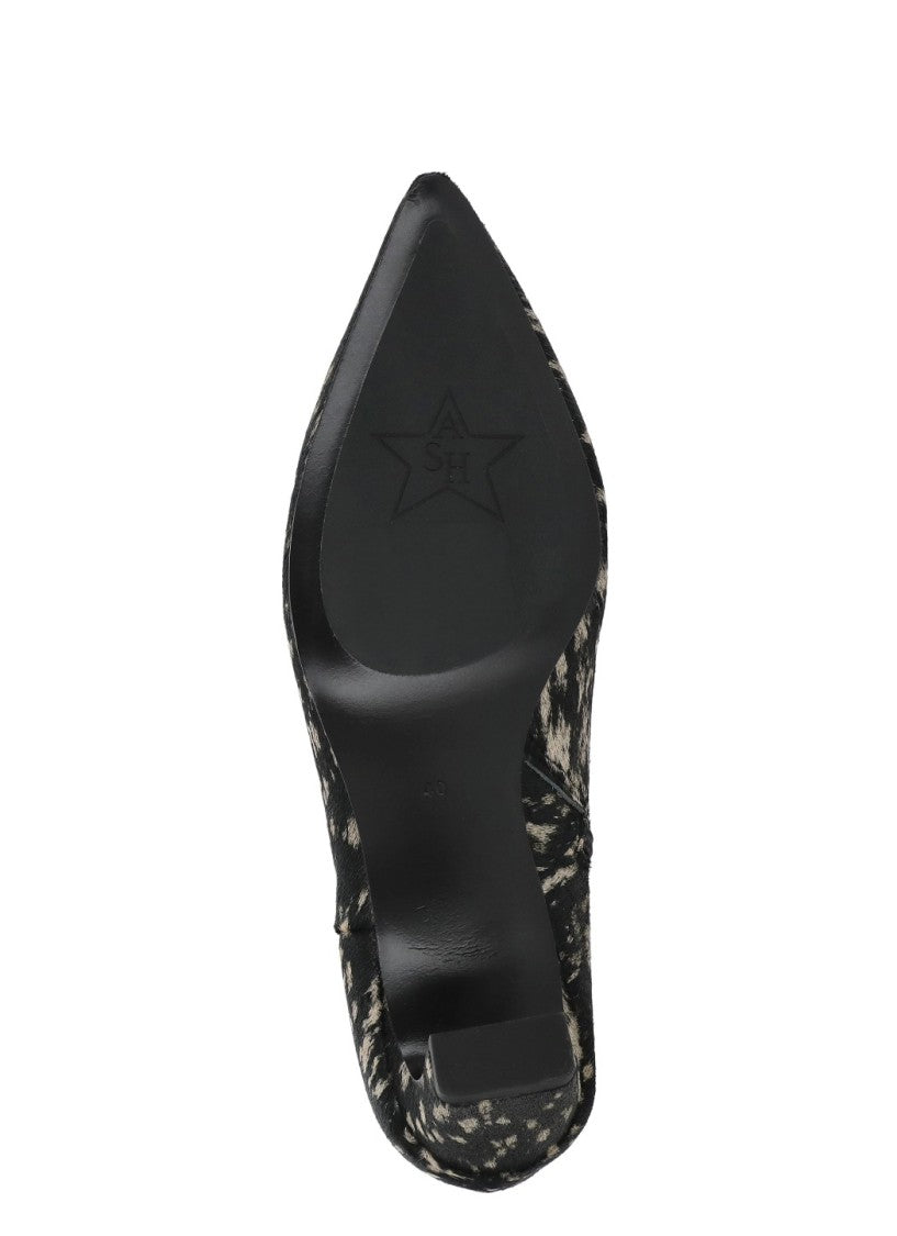 Ash Black Vicky Arrow-Toe Calf Hair Boots