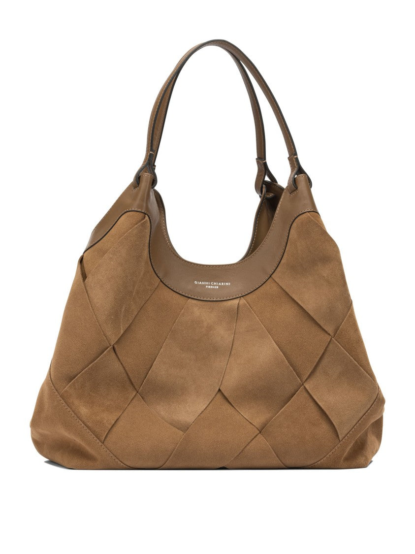 Gianni Chiarini Patchwork Suede And Leather Shoulder Bag