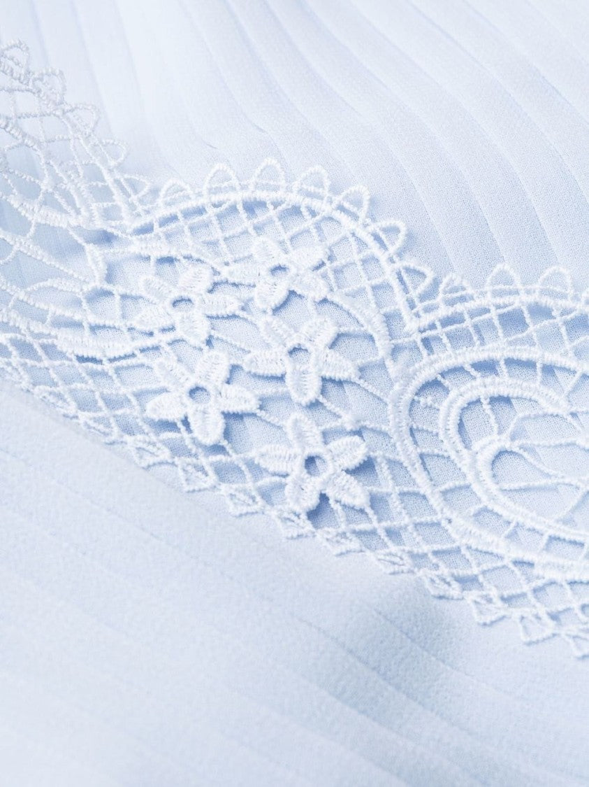 Self-Portrait Blue Chiffon Maxi Dress