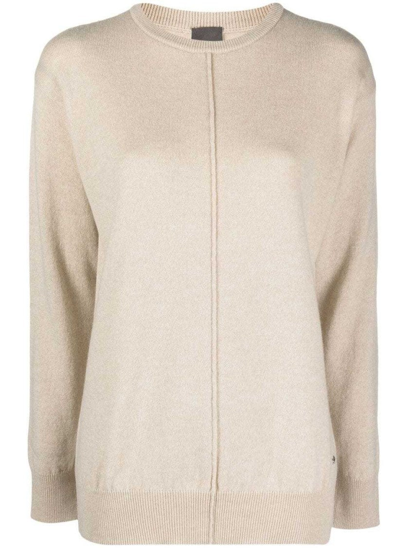 Lorena Antoniazzi Front Seam Beige Knitwear Sweater