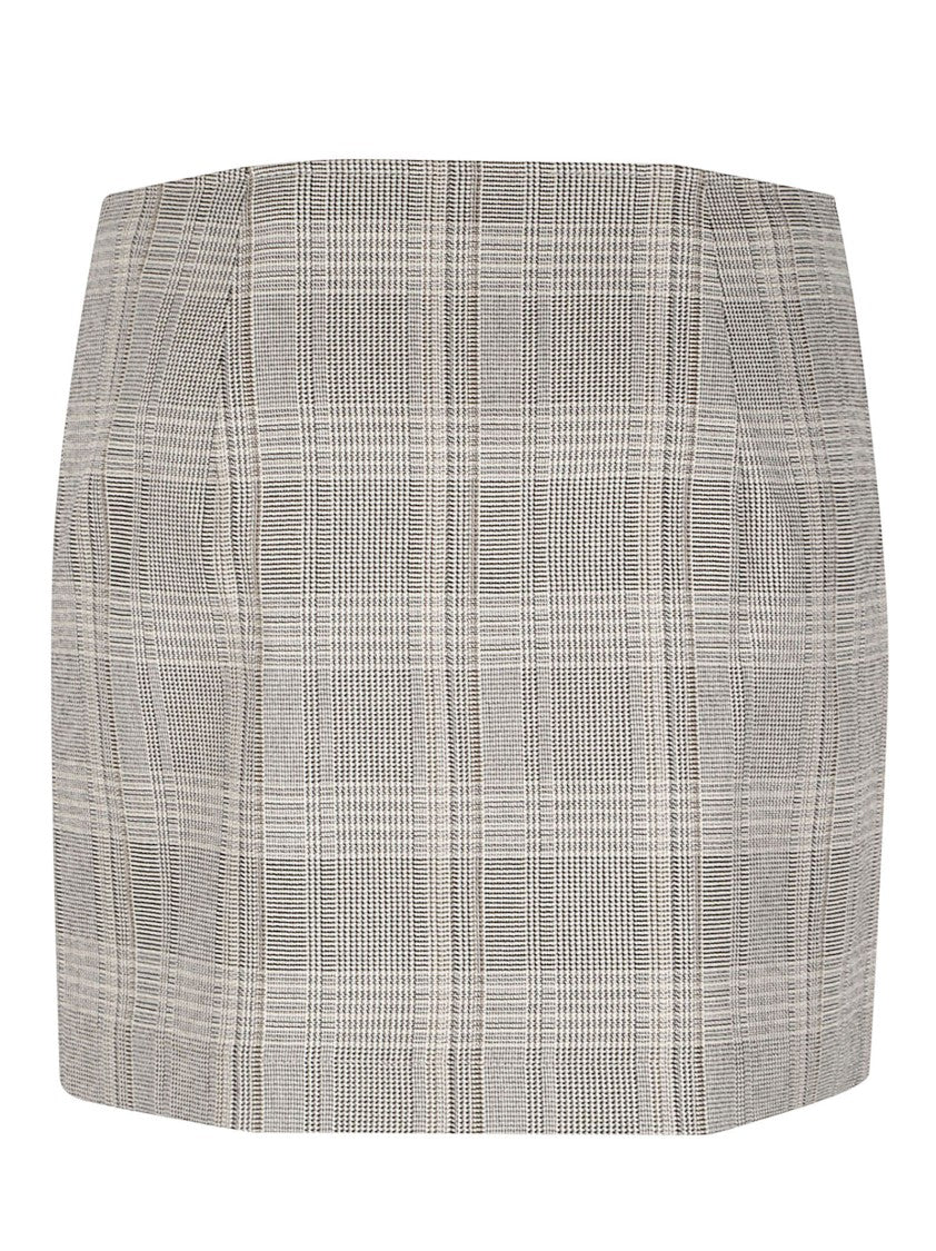 Patrizia Pepe Plaid Structured Flap-Pocket Polyester-Blend Mini Skirt