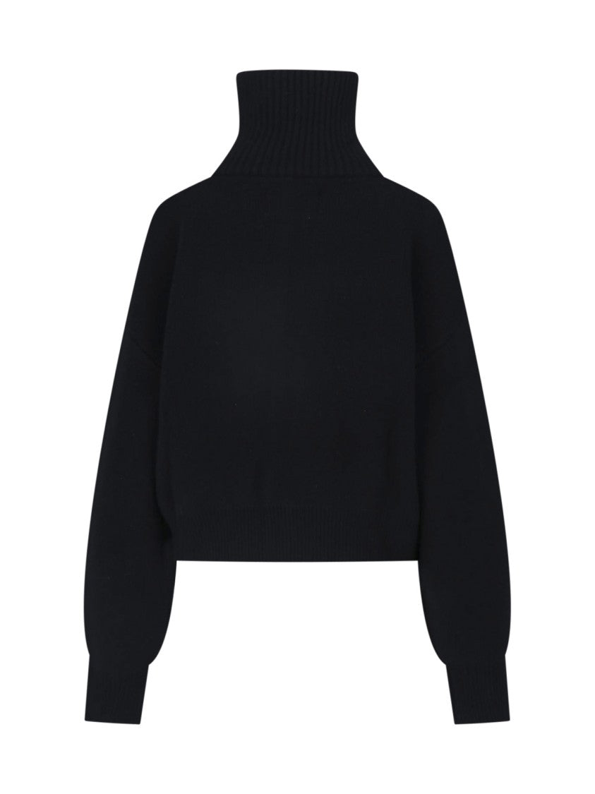 Extreme Cashmere Black Clement High-Collar Buttoned Cashmere Cardigan