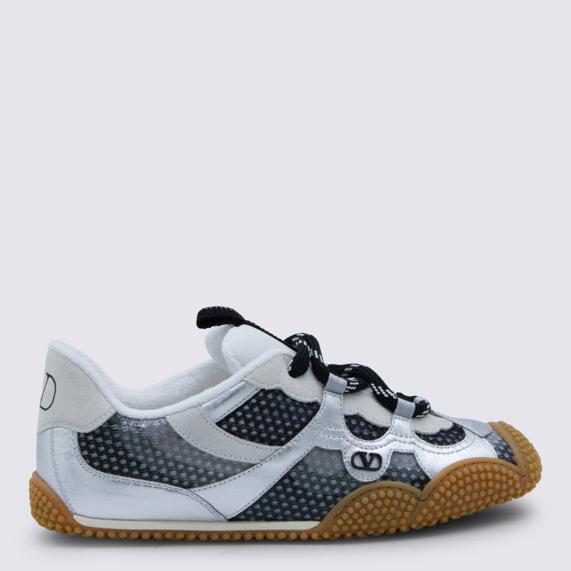 Valentino Garavani Sporty Design Sneakers With Black Mesh Accents