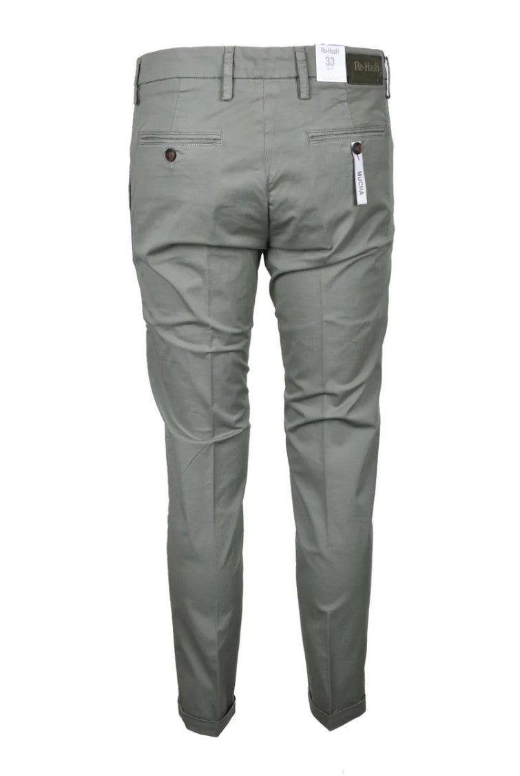 Re-Hash Cotton Stretch Trousers - Sage Green