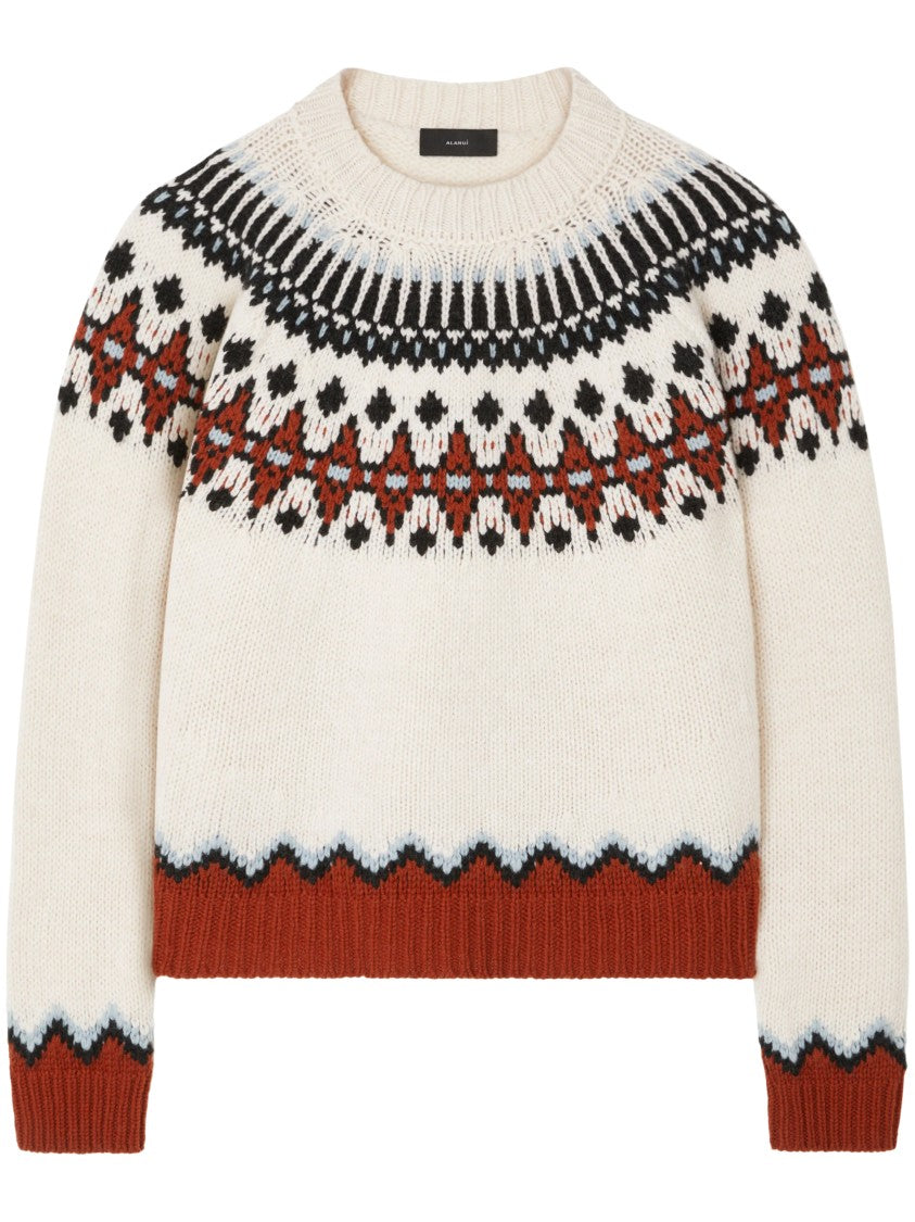 Alanui Fair Isle Pattern Virgin Wool Sweater