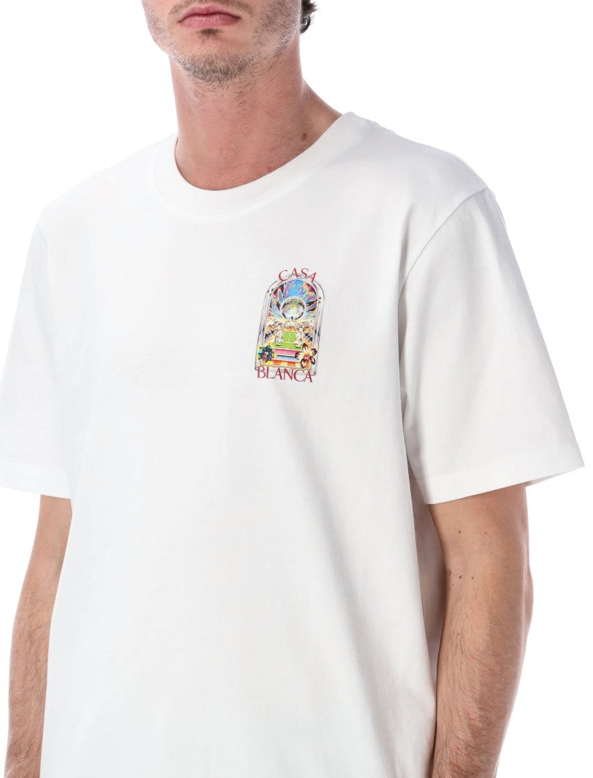 Casablanca Tennis Landscape White T-Shirt